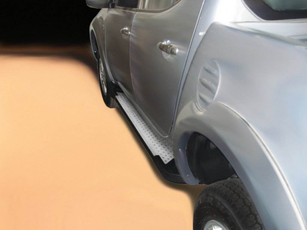 Side sills Allmond Grey (2-piece pack) for Mitsubishi L200 2006-2015 - Reelken Auto