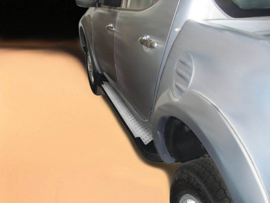 Side sills Allmond Grey (2-piece pack) for Mitsubishi L200 2006-2015 - Reelken Auto