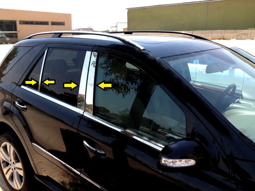 Stainless Steel Door Pillar Trim (6 pcs) for Mercedes ML W164 2005-2011 - image 1