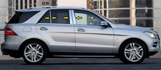 Door pillar molding (6 pieces, stainless steel) for Mercedes GLE/ML class W166 - Reelken Auto