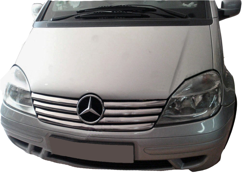 Chrome Grille Trim Covers (7 pcs, Stainless Steel) for Mercedes Vaneo W414 2001-2005 - image 1