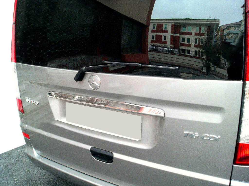 Chrome trim above license plate (1-door, stainless steel) for Mercedes Vito W639 2004-2014 - image 1