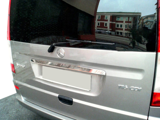 Chrome trim above license plate (1-door, stainless steel) for Mercedes Vito W639 2004-2014 - image 1