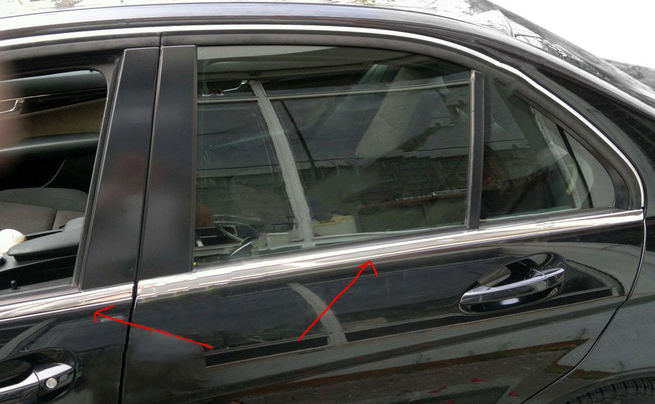 Chrome Window Trim Covers (6 pcs, Stainless Steel) for Mercedes C-class W204 2007-2015 - image 5