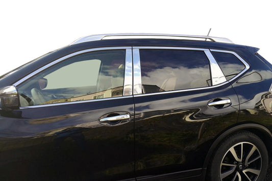 Chrome Pillar Covers (Stainless Steel) for Nissan X-trail T32/Rogue 2014-2021 - image 1