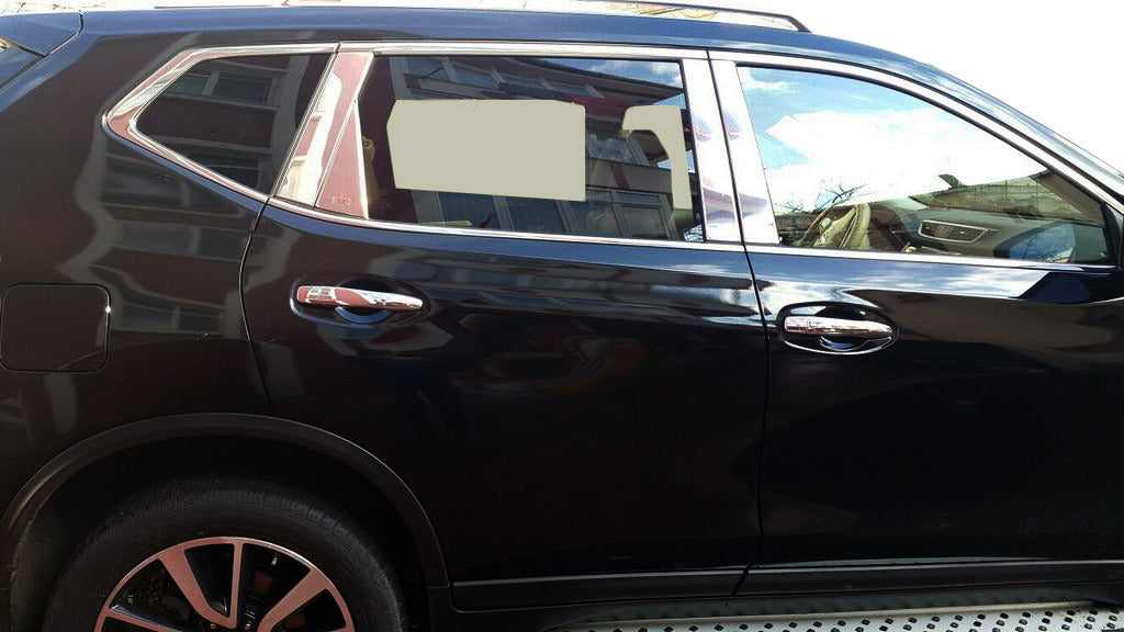 Chrome Pillar Covers (Stainless Steel) for Nissan X-trail T32/Rogue 2014-2021 - image 2