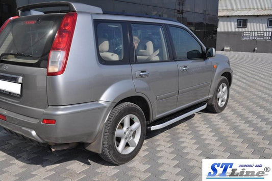 Side sills RedLine Black (2 PCs Alu.) for Nissan X-trail T30 2002-2007 - Reelken Auto