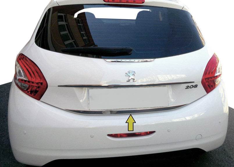 The edge of the trunk (stainless steel). for Peugeot 208 2012-2019 - Reelken Auto