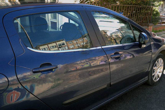 Smoked glass (4 pieces, stainless steel) for Peugeot 308 2007-2013 - Reelken Auto