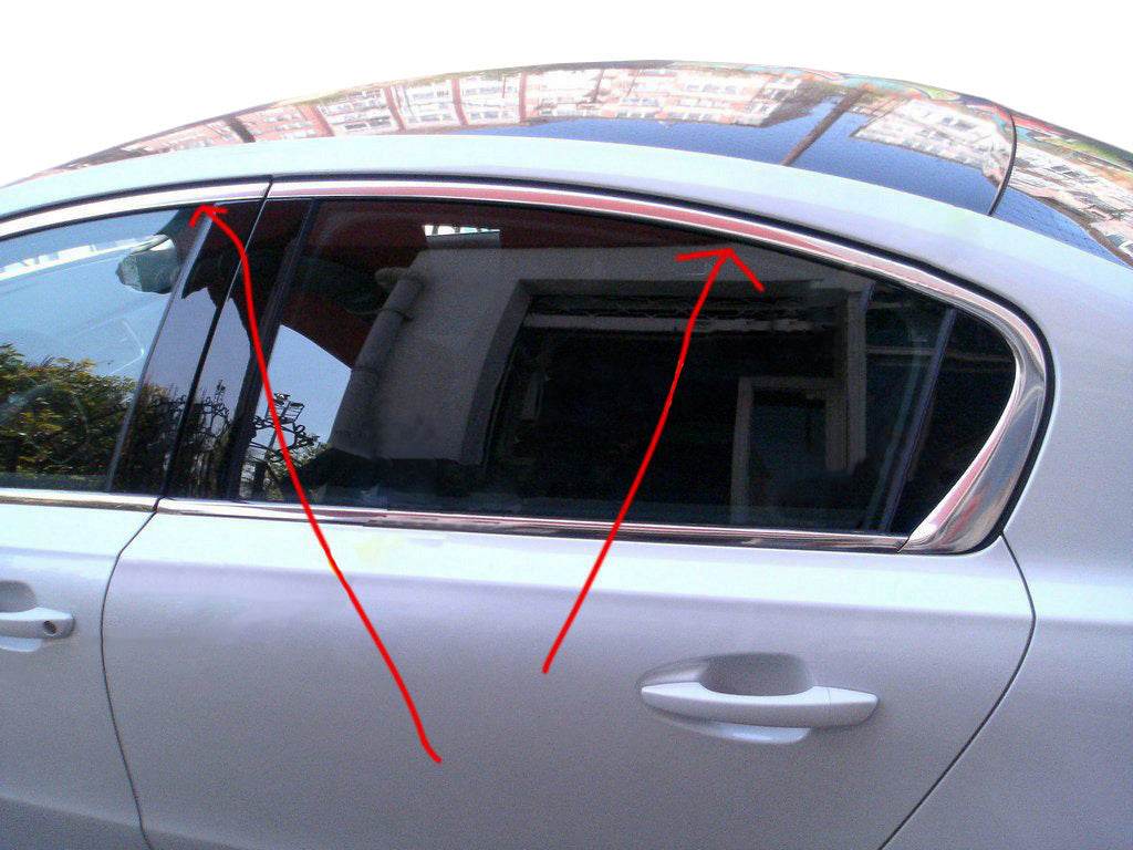 The top edging of the glass (Sedan, stainless steel) for Peugeot 508 2010-2018 - Reelken Auto