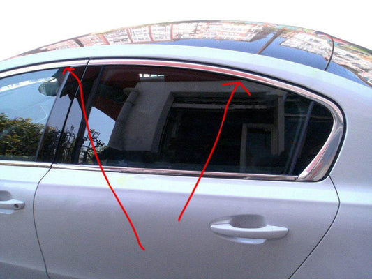 The top edging of the glass (Sedan, stainless steel) for Peugeot 508 2010-2018 - Reelken Auto