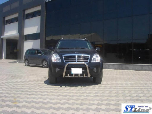 QT006 the bumper guard (stainless) for SsangYong Rexton I 2001-2017 - Reelken Auto