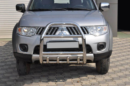 The QT007 bumper guard (stainless) for Mitsubishi L200 2006-2015 - Reelken Auto