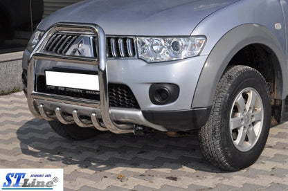 The QT007 bumper guard (stainless) for Mitsubishi L200 2006-2015 - Reelken Auto