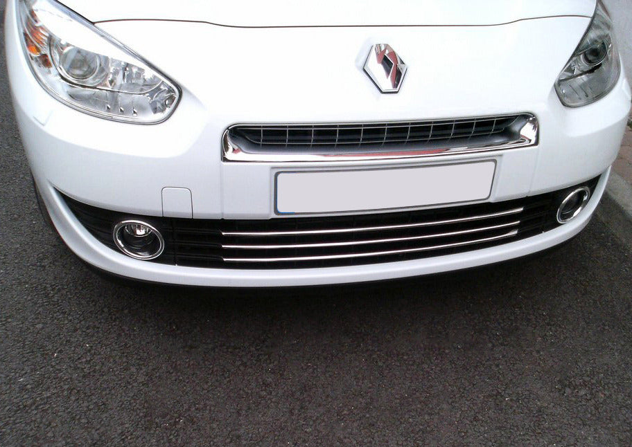 Bumper Grille Trim Covers (2009-2013, Stainless Steel) for Renault Fluence 2009-2016 - image 1