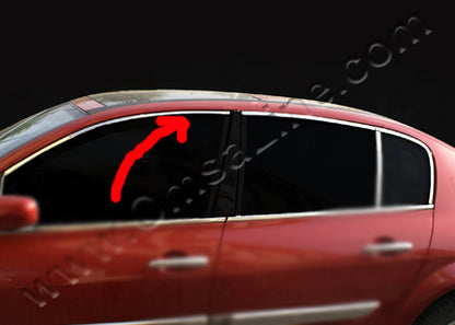 Upper window trim (HB, 6 pcs, stainless steel) for Renault Megane III 2009-2016 - image 2