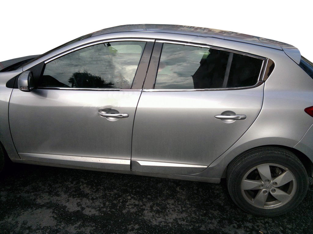 Upper window trim (HB, 6 pcs, stainless steel) for Renault Megane III 2009-2016 - image 1