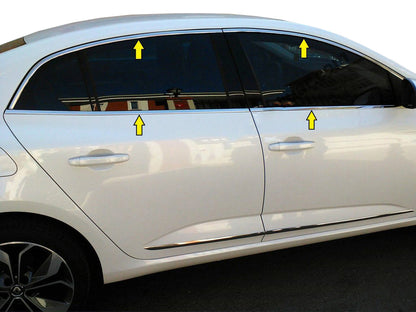 Full Window Trim (Sedan, 12 pcs, Stainless Steel) for Renault Megane IV 2016-2025 - image 2