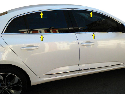 Full Window Trim (Sedan, 12 pcs, Stainless Steel) for Renault Megane IV 2016-2025 - image 2