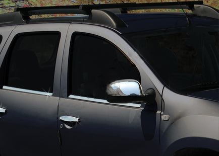 Covers for mirrors option 1 (2 pcs, stainless steel) for Dacia Duster 2008-2018 - image 1