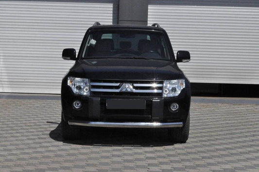 Front protection ST008 (stainless steel) for Mitsubishi Pajero Wagon IV - Reelken Auto