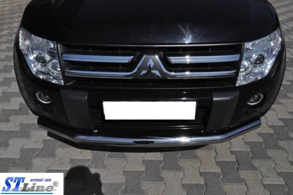 Front protection ST008 (stainless steel) for Mitsubishi Pajero Wagon IV - Reelken Auto