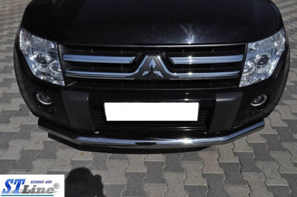 Front protection ST008 (stainless steel) for Mitsubishi Pajero Wagon IV - Reelken Auto