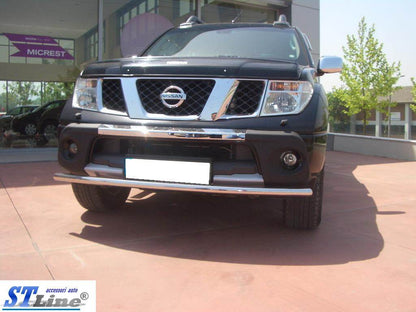 Front protection ST008 (stainless) for Nissan Navara 2006-2015 - Reelken Auto