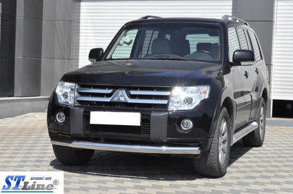 Front protection ST008 (stainless steel) for Mitsubishi Pajero Wagon IV - Reelken Auto