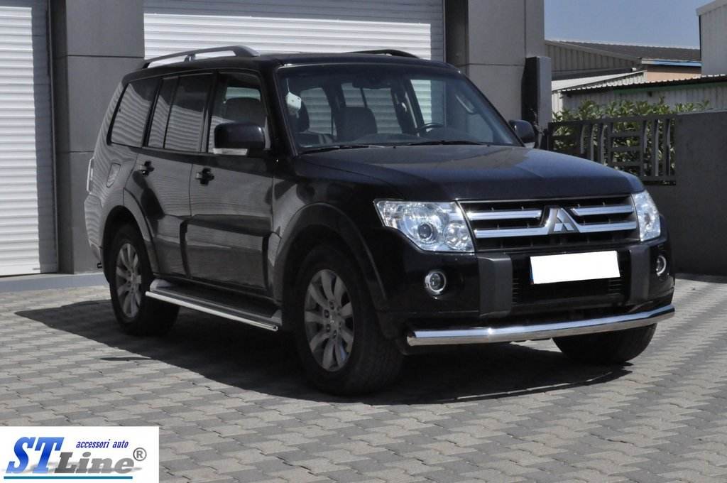 Front protection ST008 (stainless steel) for Mitsubishi Pajero Wagon IV - Reelken Auto