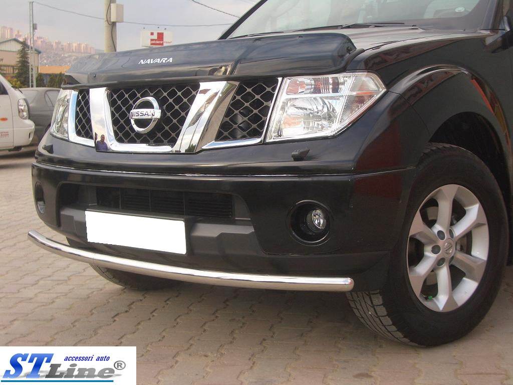 Front protection ST008 (stainless) for Nissan Navara 2006-2015 - Reelken Auto