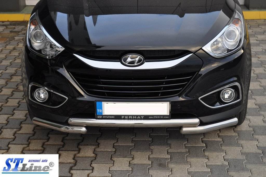 Front arc ST014-1 (stainless steel.) for Hyundai IX-35 2010-2015 - Reelken Auto