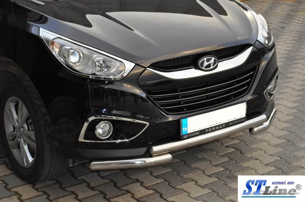Front arc ST014-1 (stainless steel.) for Hyundai IX-35 2010-2015 - Reelken Auto