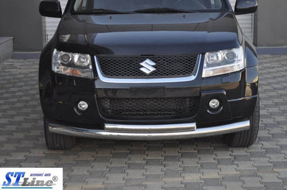 Front double mustache 60/42mm (stainless) for Suzuki Grand Vitara 2005-2017 - Reelken Auto