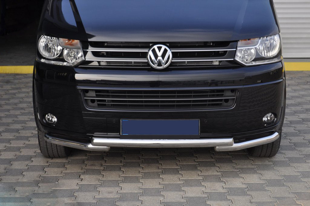 Front lip ST009 Greyder (stainless steel) for Volkswagen T5 2010-2015 - image 1