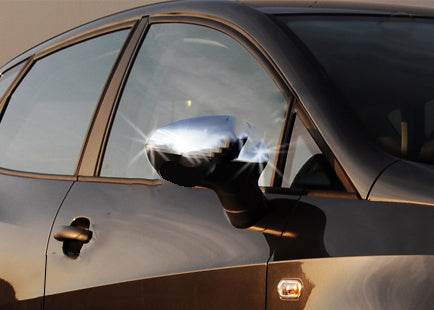 Covers for mirrors (2 pcs, stainless steel) for Seat Exeo 2008-2013 - Reelken Auto