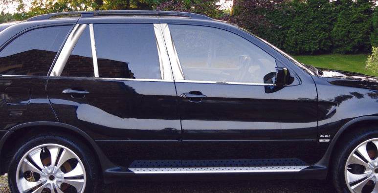 The mouldings of the uprights of the door (8 PCs, stainless.) for BMW X5 E-53 1999-2006 - Reelken Auto