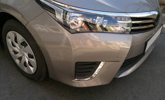 Overlays on foglights (2013-2016, stainless.) for Toyota Corolla 2013-2019 - Reelken Auto
