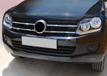 Grille overlays 2010-2016 (narrow strips, 4 pcs., stainless steel) for Volkswagen Amarok 2010-2022 - image 2
