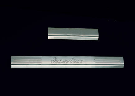 Door Sill Protectors OmsaLine (4 pcs, Stainless Steel) for Volkswagen Golf 4 1997-2006 - image 1