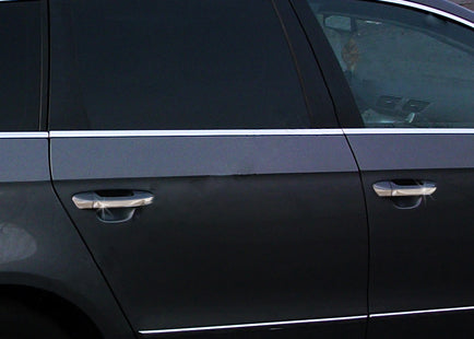 The lower glass moldings (4 pieces, stainless.) for Volkswagen Passat B6 2006-2012 - image 1