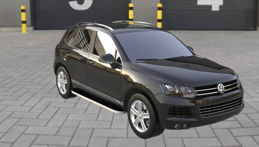 Lateral platforms Tayga Grey (2 pieces, aluminum) for Volkswagen Touareg 2010-2018 - Reelken Auto
