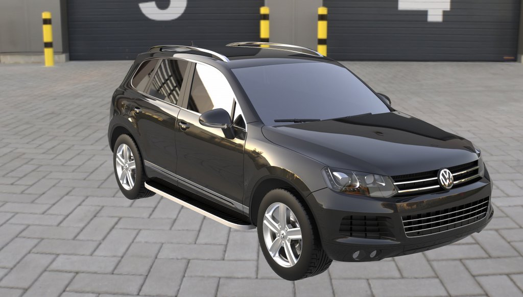 Side Steps Tayga Grey (2 pcs, Aluminum) for Volkswagen Touareg 2010-2018 - image 1