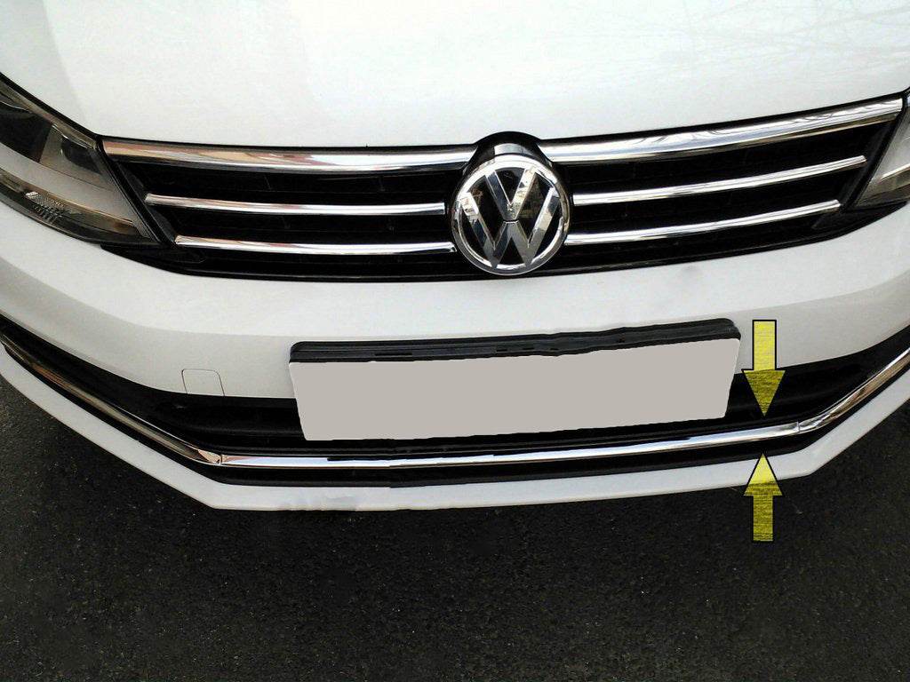 Covers on the bumper grill 2014-2018 Carmos (stainless steel) for Volkswagen Jetta 2011-2018 - Reelken Auto