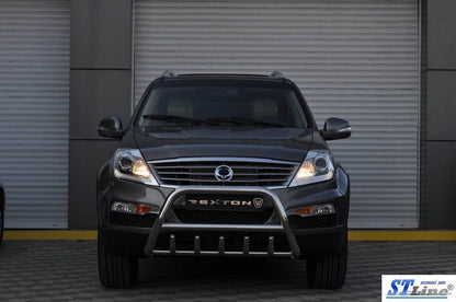 The WT003 bumper guard (stainless) for SsangYong Rexton I 2001-2017 - Reelken Auto