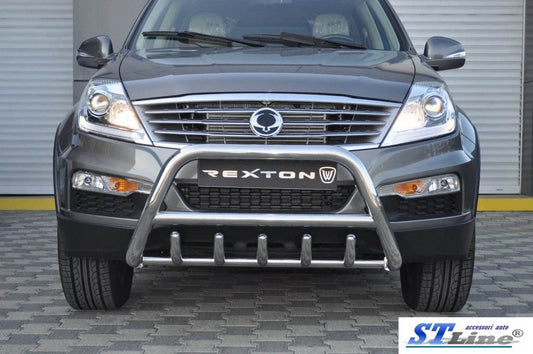 The WT003 bumper guard (stainless) for SsangYong Rexton I 2001-2017 - Reelken Auto