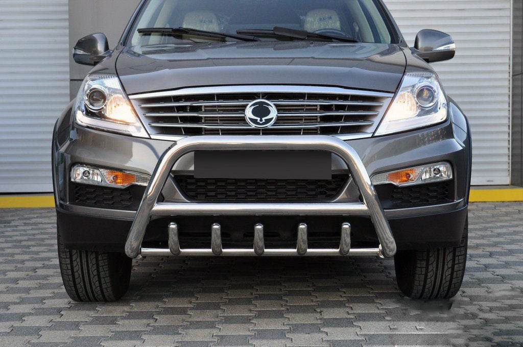 The WT003 bumper guard (stainless) for SsangYong Rexton I 2001-2017 - Reelken Auto