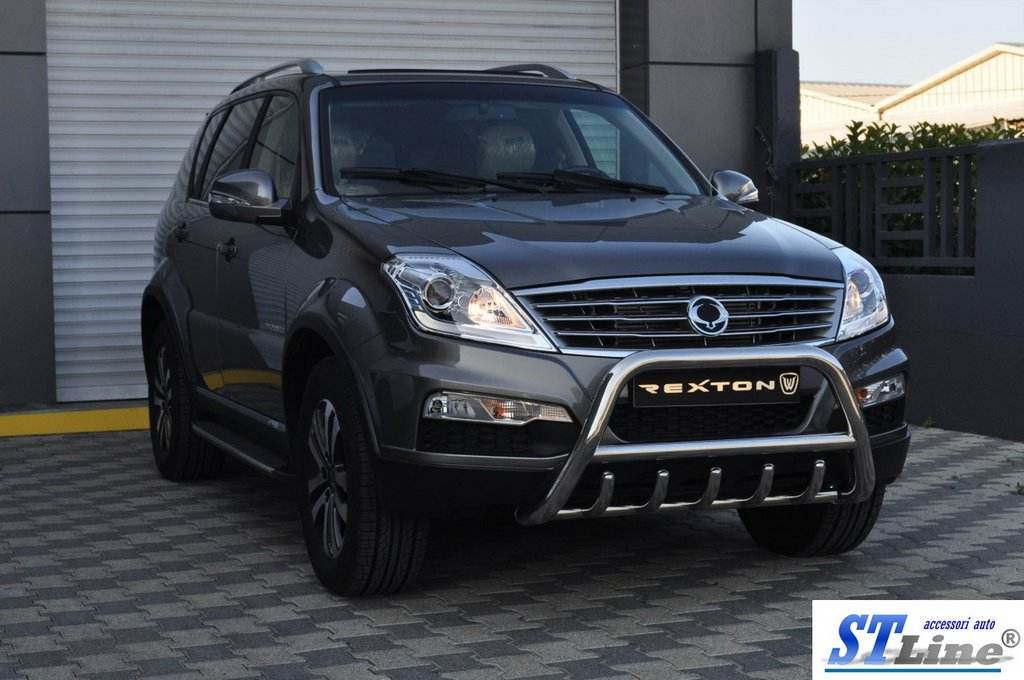 The WT003 bumper guard (stainless) for SsangYong Rexton I 2001-2017 - Reelken Auto