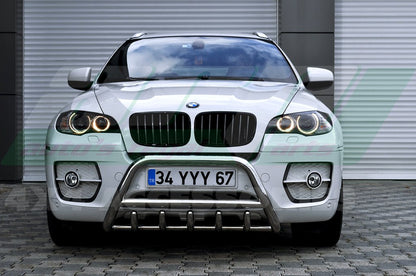 The WT003 bumper guard (stainless) for BMW X5 E-70 2007-2013 - image 1