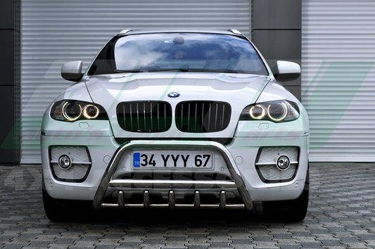 The WT003 bumper guard (stainless) for BMW X5 E-70 2007-2013 - image 1